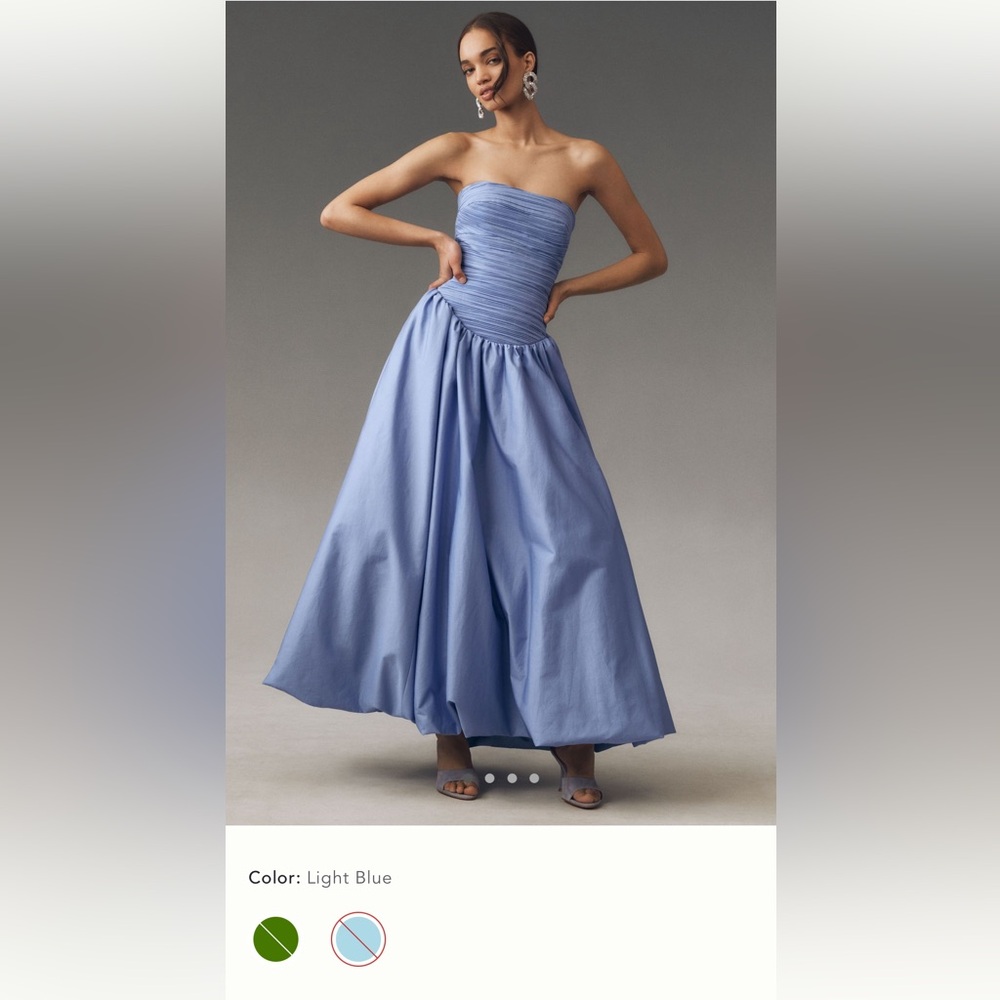 SOLD. Anthropologie Mare Mare Elegant Blue Strapless Dress